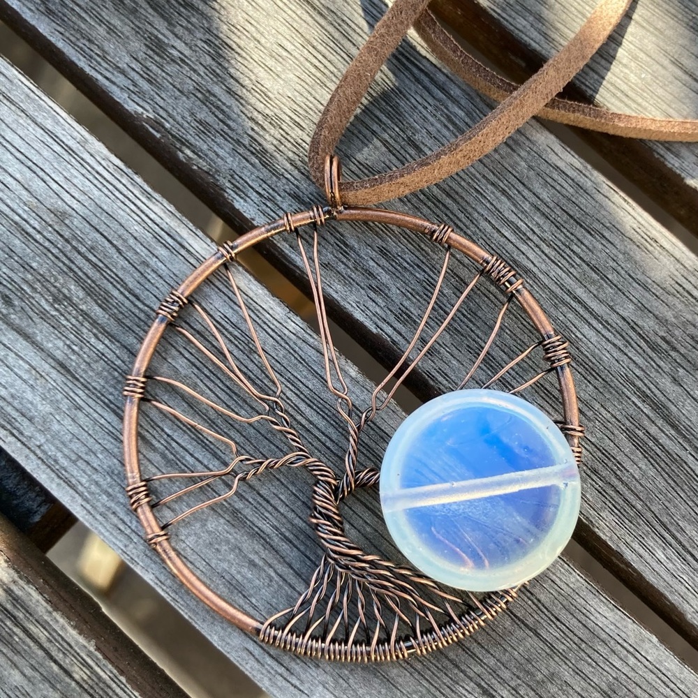 Tree of life necklace with Opalite bead